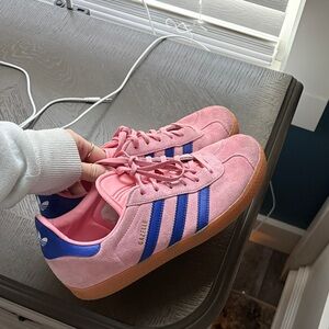 Adidas Gazelle Pink with Blue Stripes
